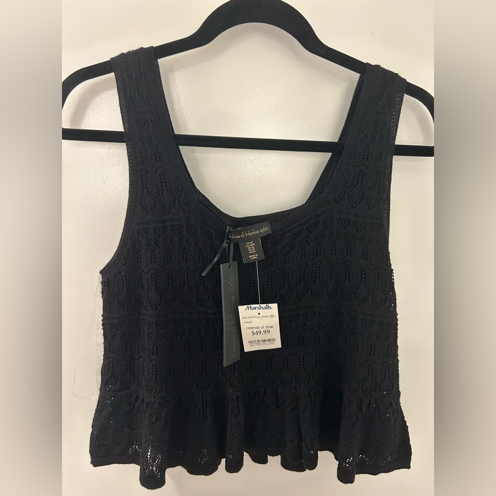 Black Crochet Crop Top